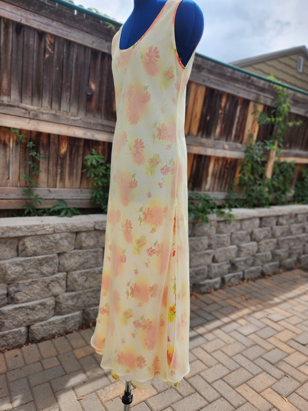 Vintage 90s Compagnie Internationale Express Floral Maxi Dress Sz 7/8 Sleeveless